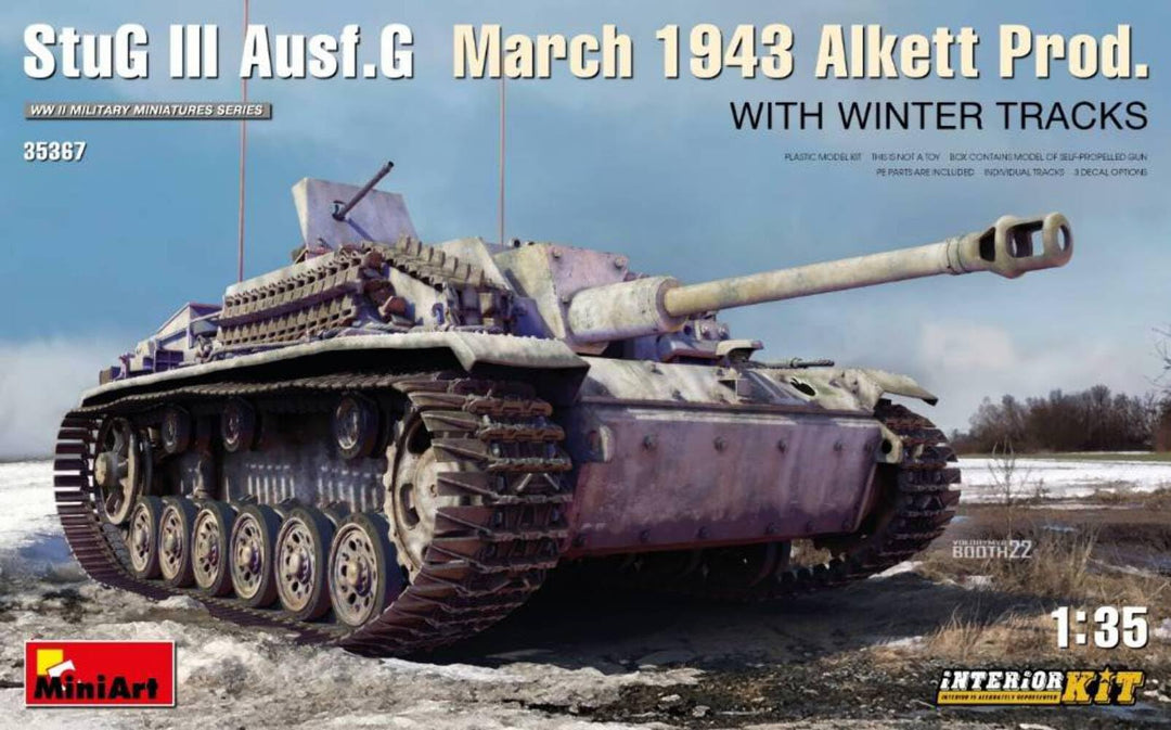 KIT DA MONTARE IN Scala COMPATIBILE Con STUG III AUSF.G March 1943 KIT 1:35 MINIART MIN35367