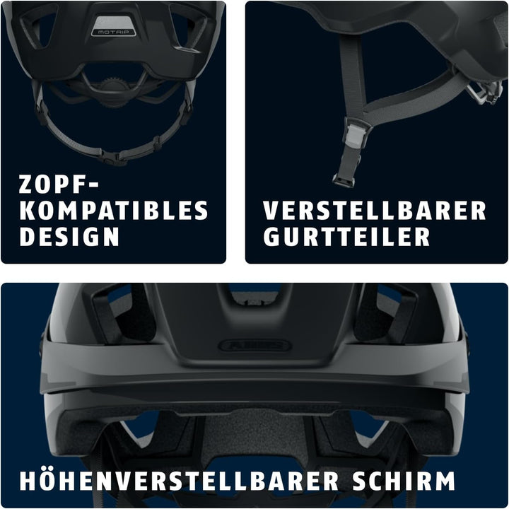 ABUS MTB-Helm MoTrip - robuster Fahrradhelm mit höhenverstellbarem Schirm für Mountainbiker - indivi