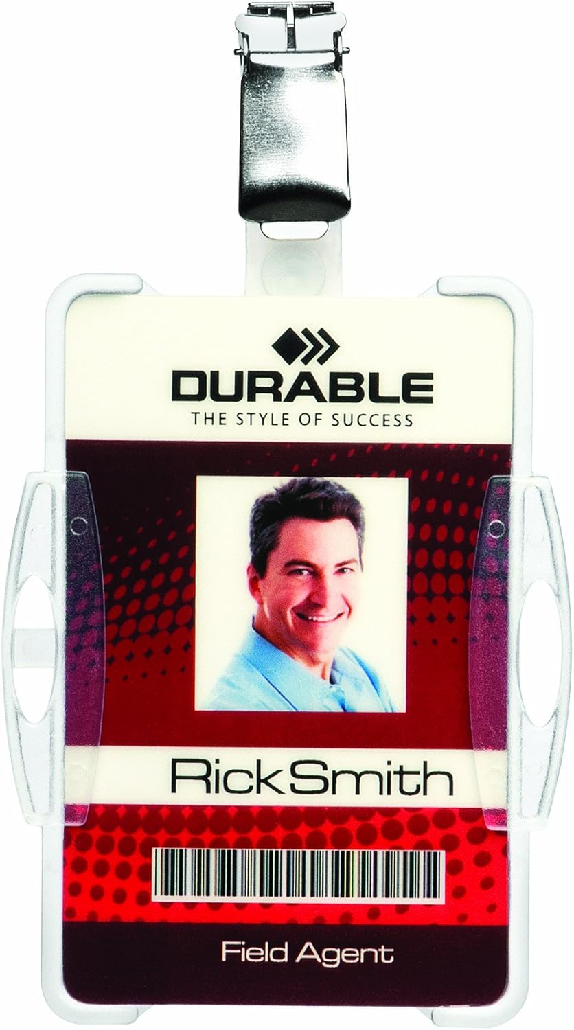 Durable Ausweiskartenhalter (für Betriebsausweis mit Clip, 87 x 54 mm (Innenmass)) Packung à 25 Stüc