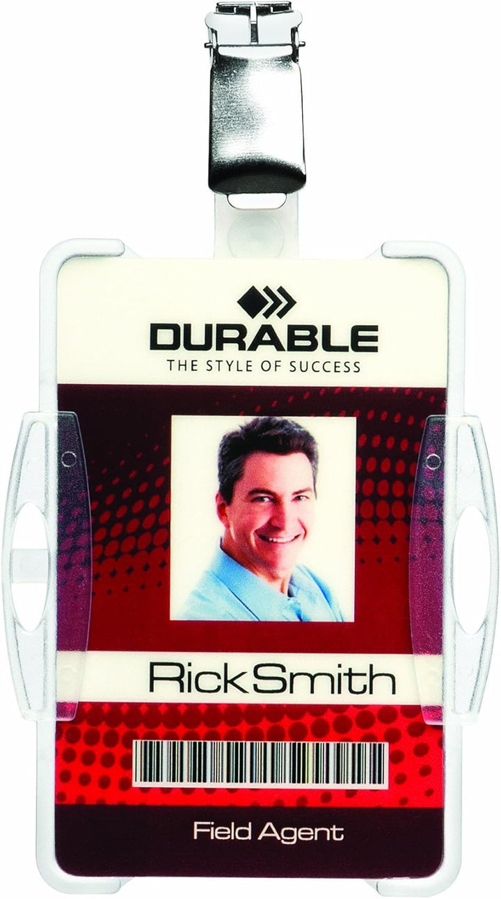 Durable Ausweiskartenhalter (für Betriebsausweis mit Clip, 87 x 54 mm (Innenmass)) Packung à 25 Stüc