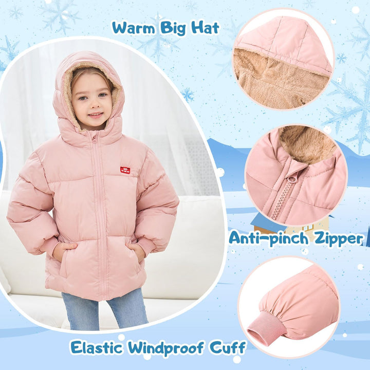 kids4ever Baby Winter Jacke Mantel Reissverschluss Kapuzenjacke Winddicht Warm Fleece Oberbekleidung