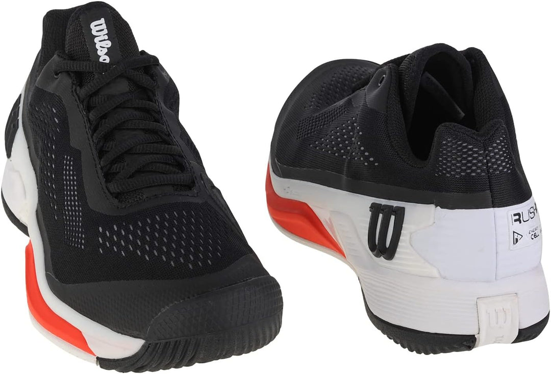 Wilson Herren Rush Pro 4.0 Tennisschuh 41 1/3 EU Black White Poppy Red, 41 1/3 EU Black White Poppy