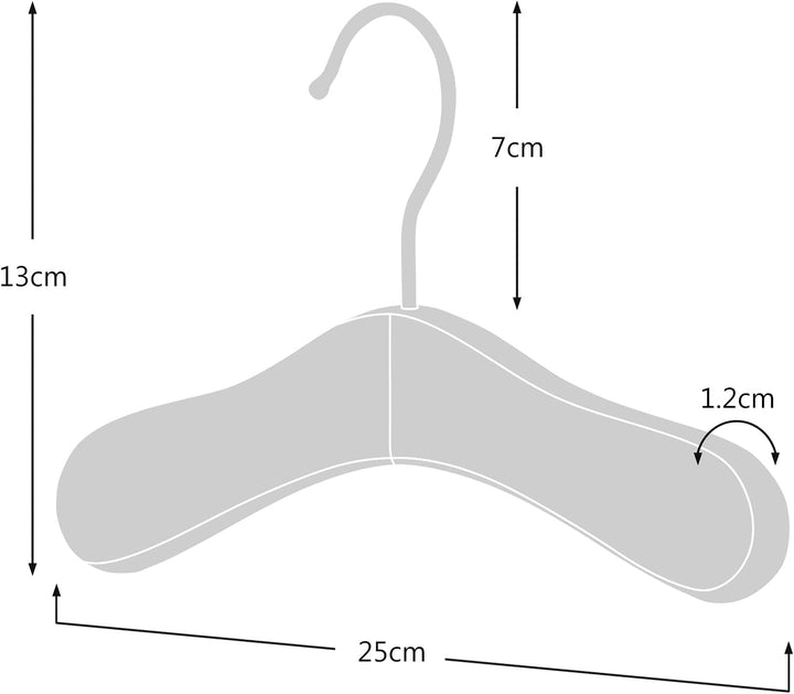 Hangerworld - Echtholz Baby Kinder Kleiderbügel, 12 Stück - Weiss - 25cm