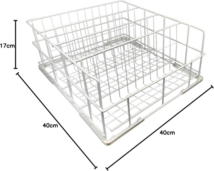 Gläserspülkorb Drahtgitterkorb 400x400 mm - 4 Reihen | Made in EU | Gläserkorb für Gastronomie | Pro