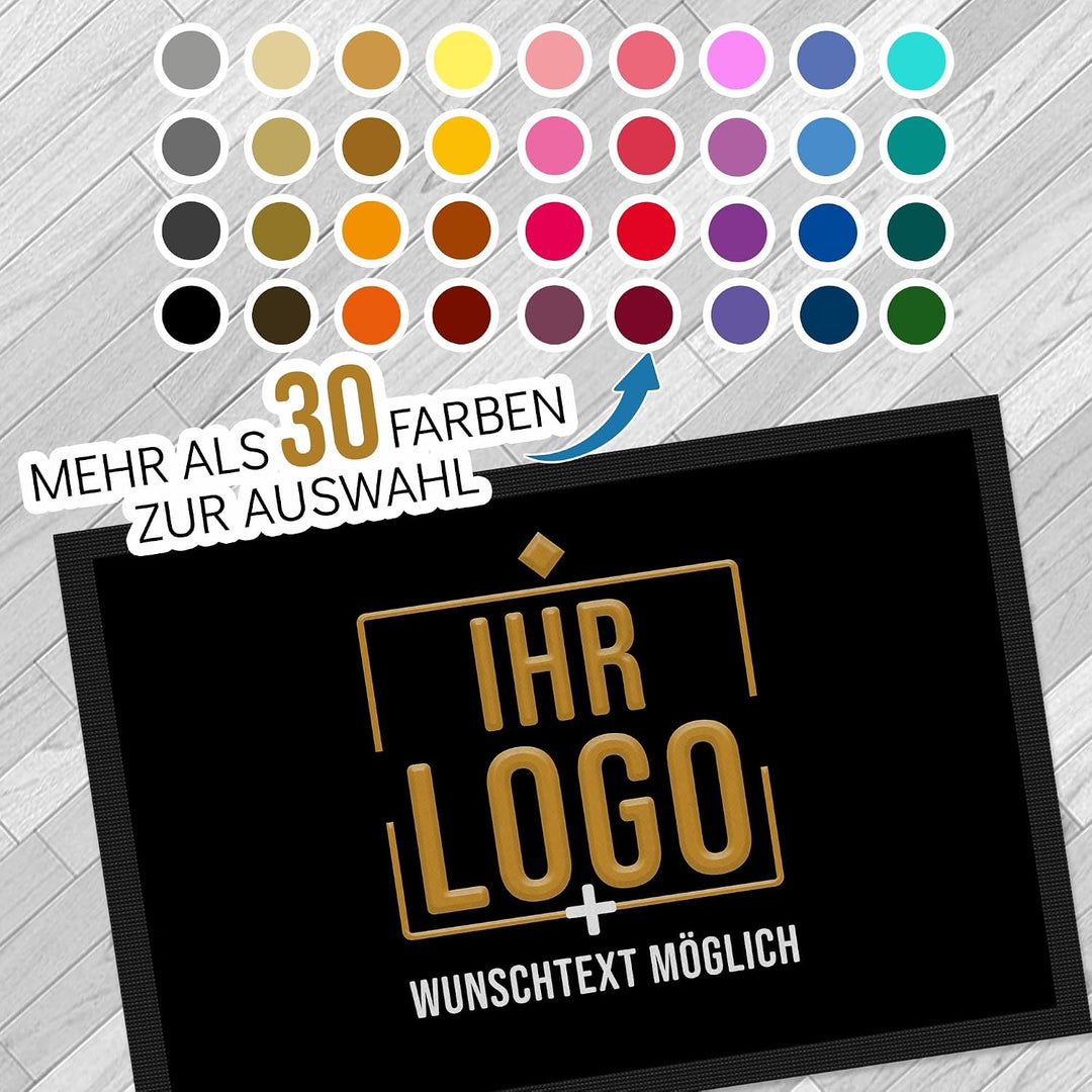 Print Royal Personalisierte Fussmatte mit Logo und Wunschtext - Logomatte - Schmutzfangmatte mit Log