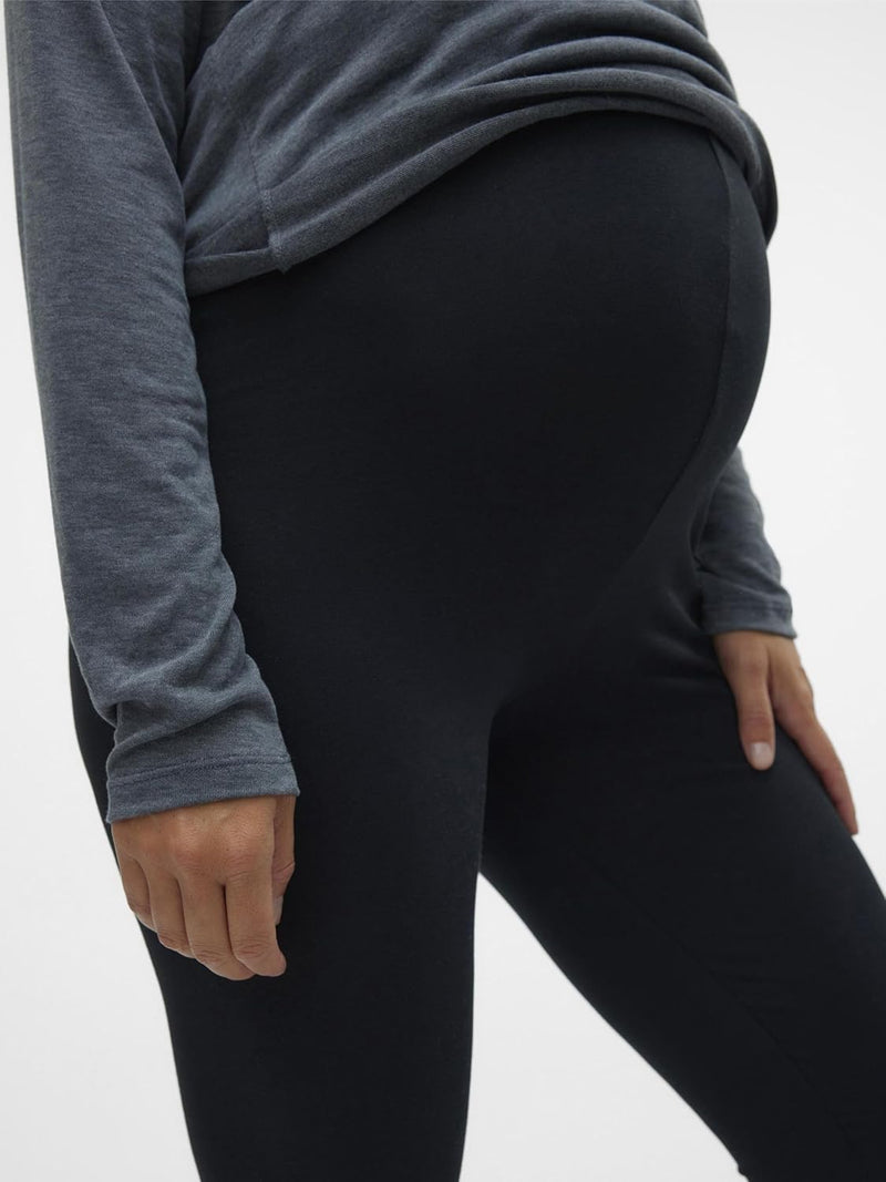 MAMALICIOUS Mama Licious Female Leggings Slim Fit Hohe Taille Leggings S Schwarz, S Schwarz