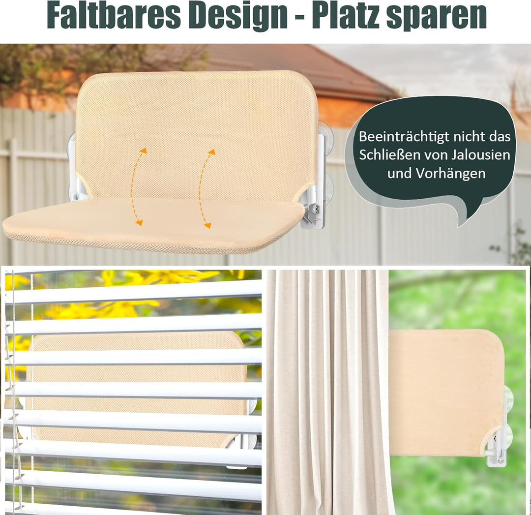 GUUSII HOME Fensterliege für Katzen Hängematte Fensterplätze Katzenbett Fenster Faltbare Katzenhänge