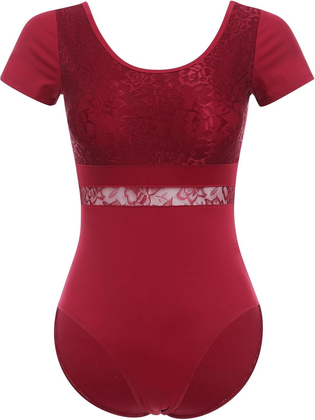 FYMNSI Damen Ballettanzug Gepolstert Ballettbody Tanz Body Gymnastikanzug Trikot Kurzarm Bodysuit S