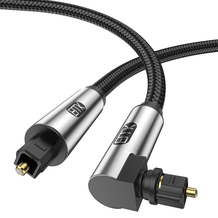 EMK 90 Grad Optisches Kabel,Optisches Audiokabel,Toslink Kabel,Lichtwellenleiterkabel für Heimkino,F
