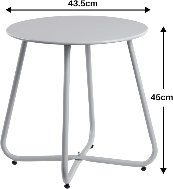 HollyHOME Beistelltisch Outdoor Gartentisch Balkontisch, Runder Patio Beistelltisch Kaffeetische Nac