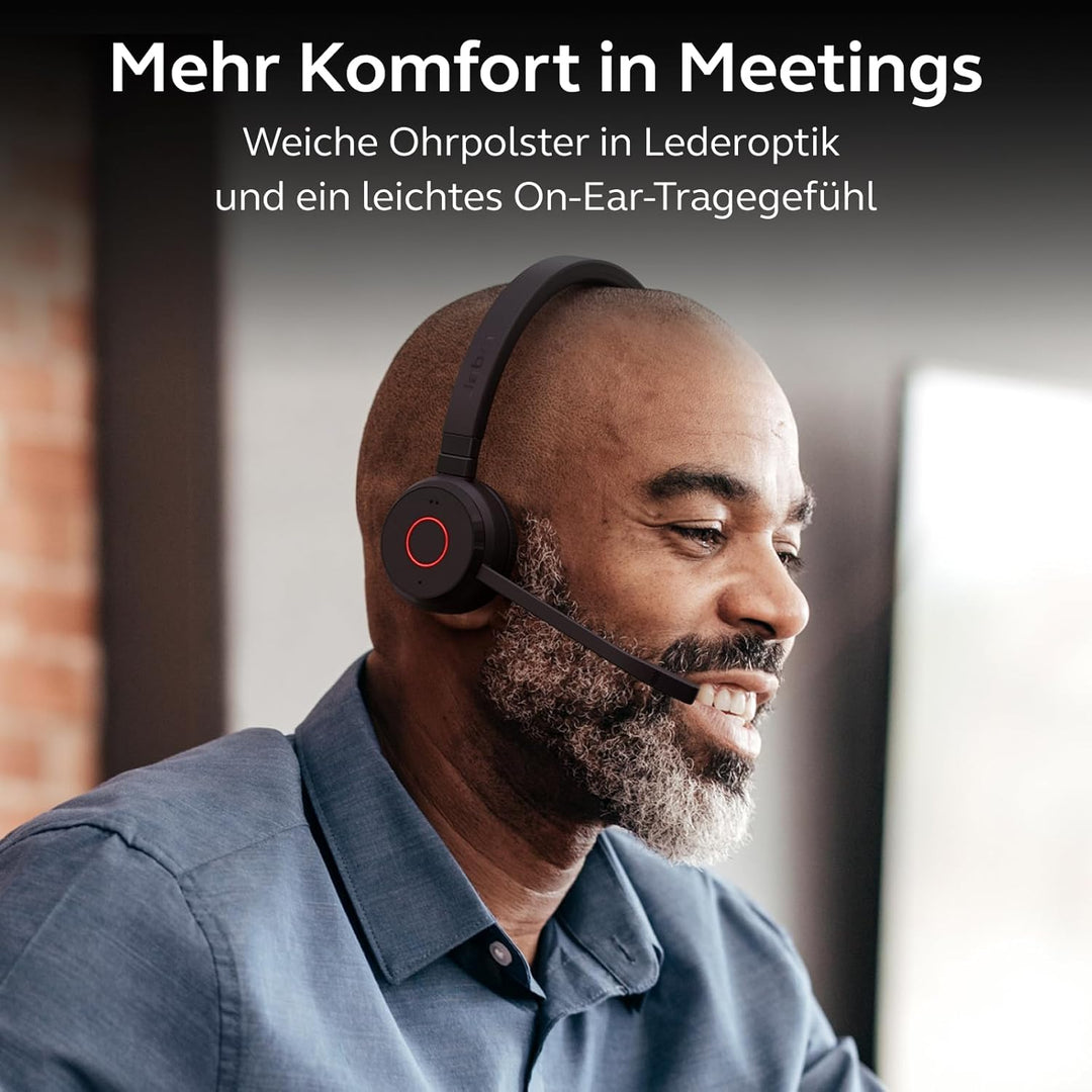 Jabra Evolve 65 TE (3. Ausgabe 2025) Kabelloses Bluetooth-Mono-Headset mit Geräuschunterdrückungs-Mi
