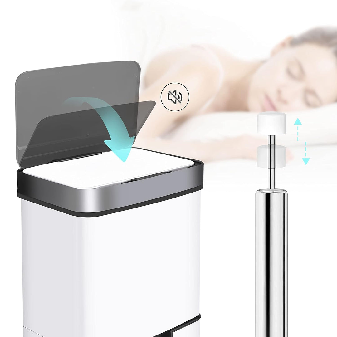 Ribelli Edelstahl - Mülltrennsysteme mit 3+1 Fächer - Mülleimer mit Sensor - 72 Liter (2x12 + 1x48 L