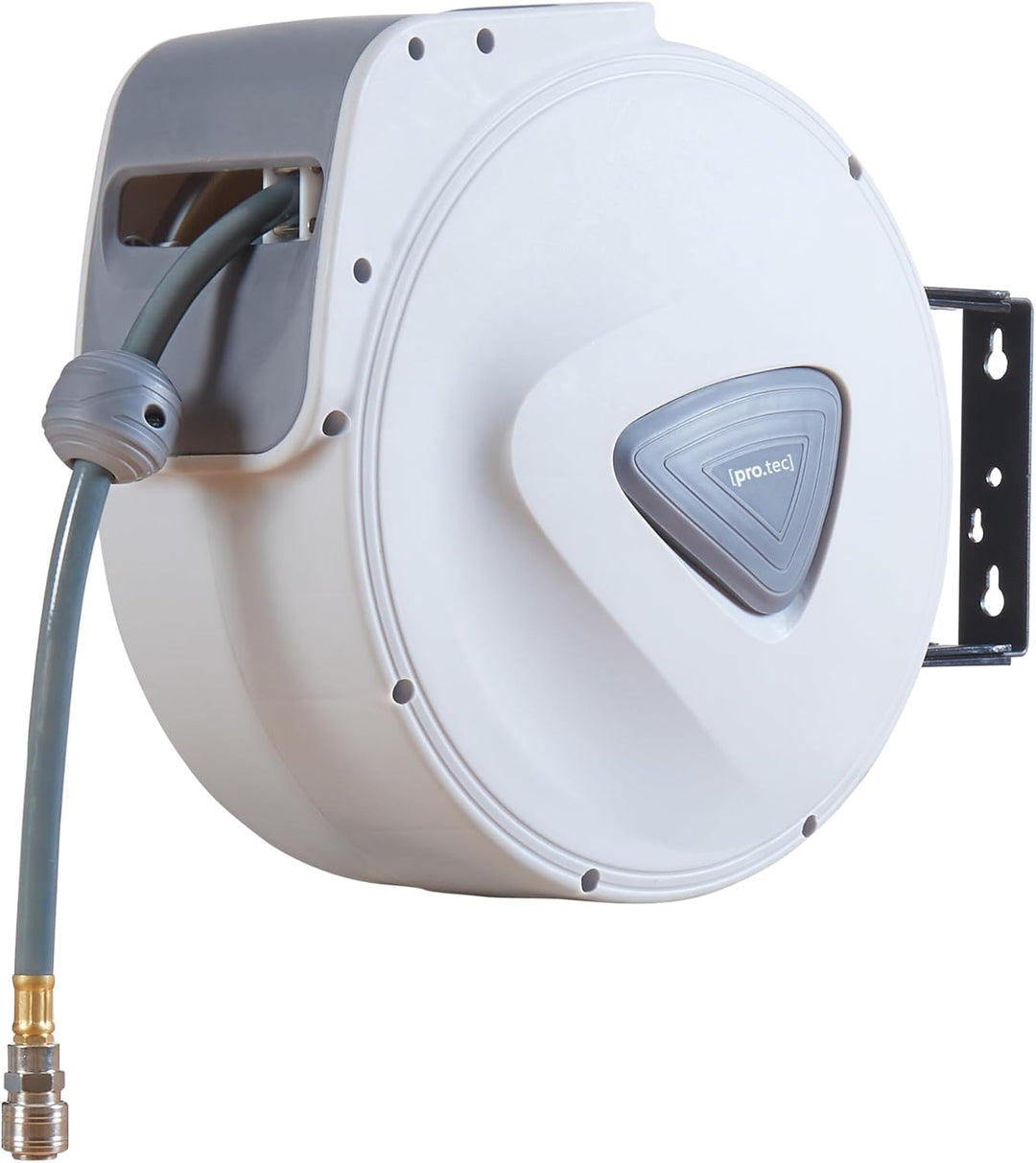 pro.tec Druckluftschlauchtrommel Nassau 180° Schwenkbarkeit Druckluftschlauch 20m + 2m Schlauchtromm