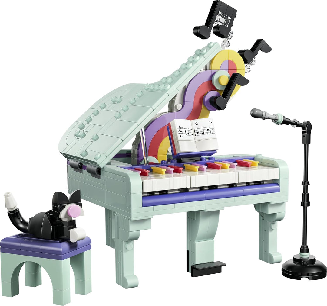 LEGO Creator 3-in-1-Set Deko-Klavier mit Katze - Retro Modellbau mit 3 Bauoptionen: Klavier, Radio o