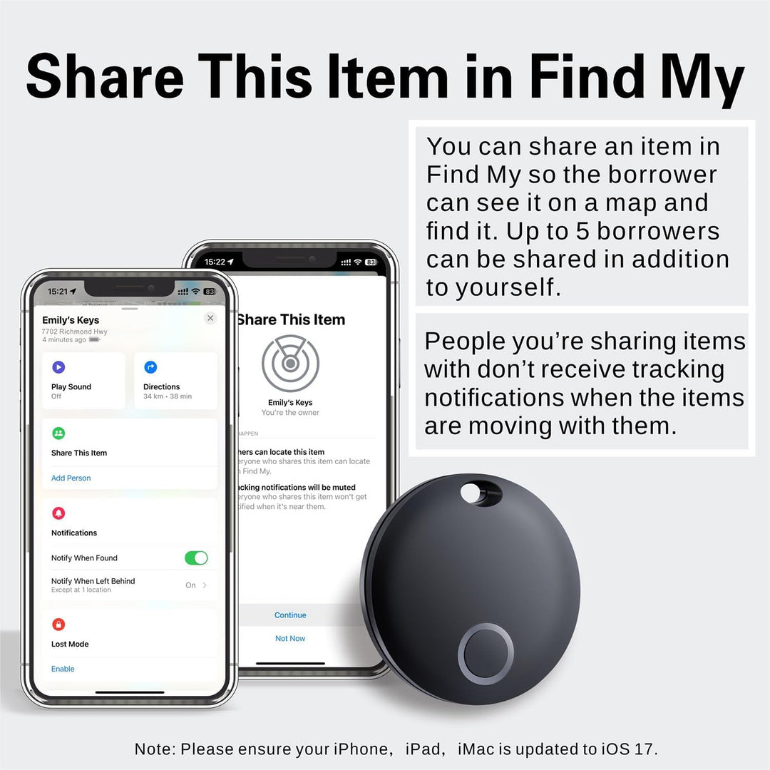 Reyke Smart Tag Pro, Koffer Tracker kompatibel mit Apple Wo ist? APP (nur iOS), Schlüsselfinder für