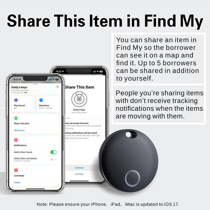 Reyke Smart Tag Pro, Koffer Tracker kompatibel mit Apple Wo ist? APP (nur iOS), Schlüsselfinder für