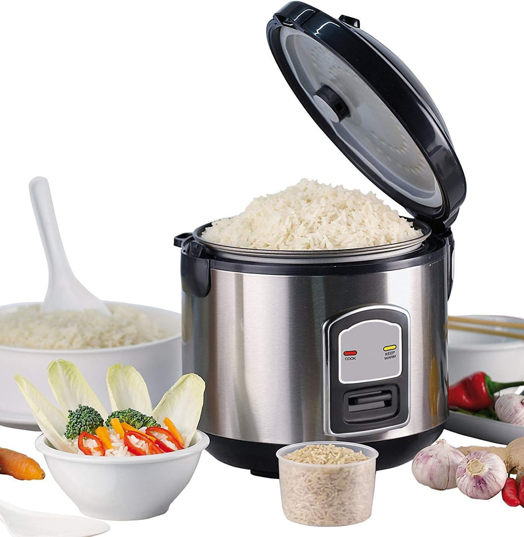 PerfectCook Edelstahl Reiskocher Reisgarer klein, 3in1 Gerät - Reiskocher Risottokocher Gemüsegarer