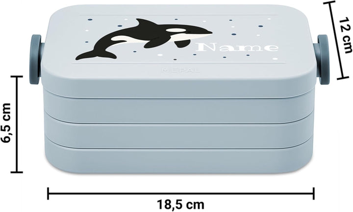 printplanet® Personalisierbare Brotdose „Layout Orca“ – Lunchbox/Bento Box von Mepal – mit eigenem N