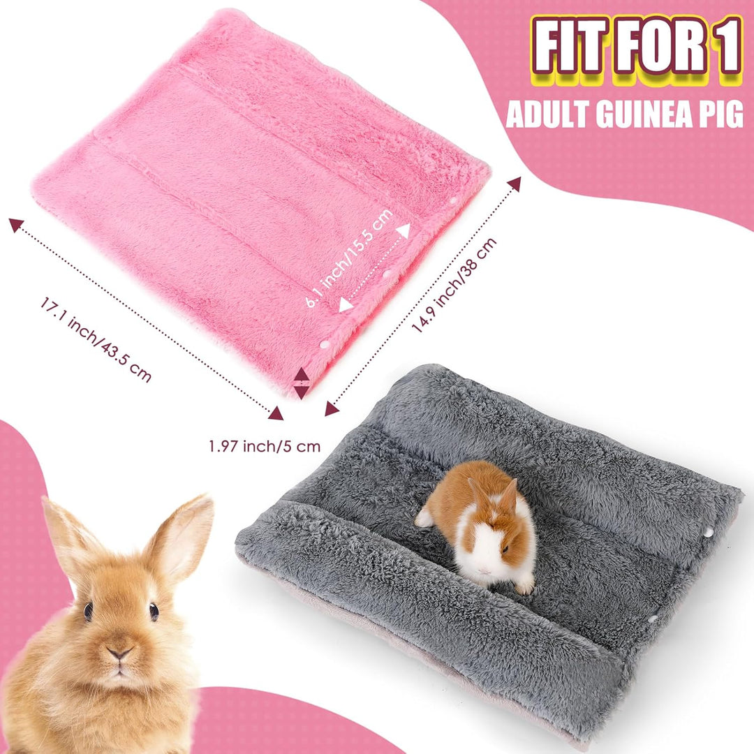 ONEJU Snuggle Bunny Bed, 43.5cm x 38cm Kaninchenbett mit Kissen, wendbare Kleintiermatte mit Zwei au