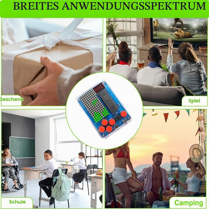 DIY Spielekonsole Löten Bausatz, DIY Spielkonsolen Handset mit Acrylgehäuse, Elektronik Lötübungsset