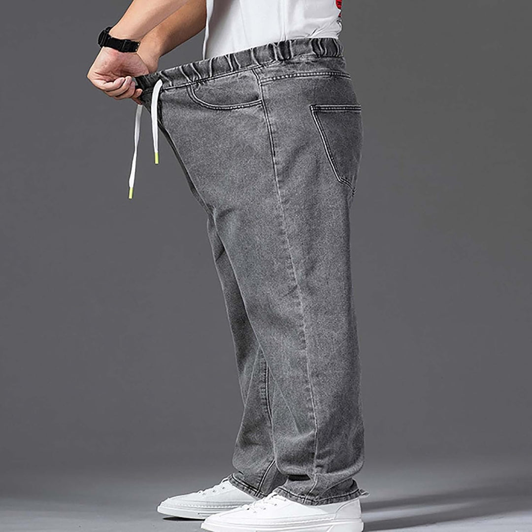 Generisch Jeanshose Herren Stretch Mit Gummizug, Jeanshosen Herren Grosse Grössen, Denimhose Elastis