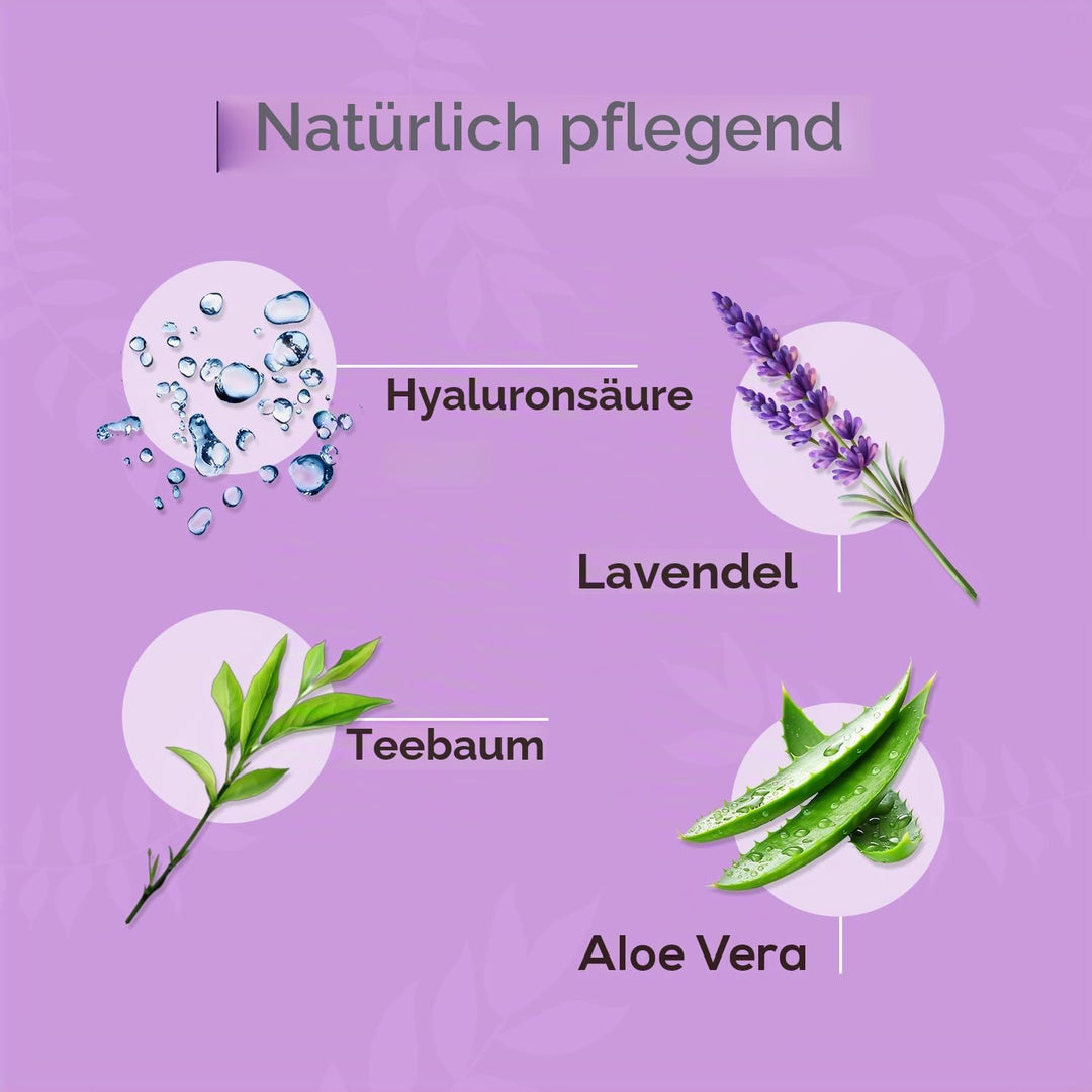 NOVEHA - Schäumender Augenlidreiniger mit Teebaumöl und Lavendel | Hypoallergene Feuchtigkeitsseife