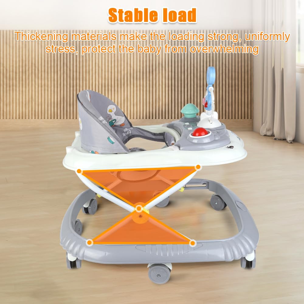 Lauflernhilfe 4 in 1, faltbar, für Babys, mit interaktivem Spielbrett mit Geräuschen, kippsichere Ba
