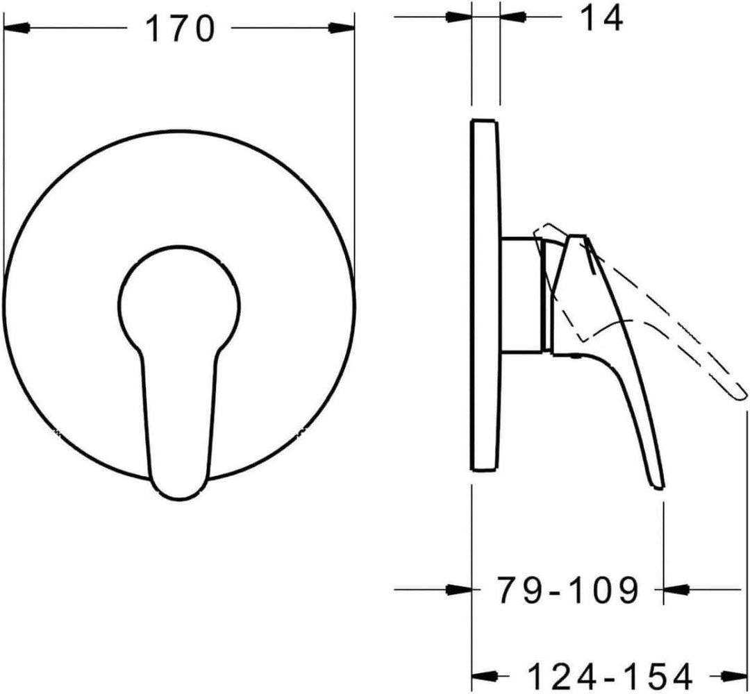 Hansa 81859083 Fertigmontageset / Einhand-Brause-Batterie HANSAMIX | Warm-Kalt Kennzeichnung, schrom