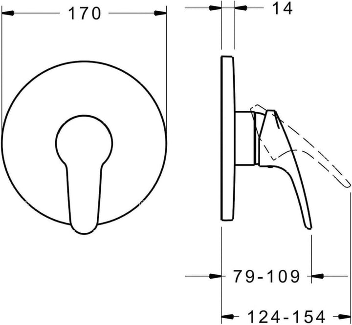 Hansa 81859083 Fertigmontageset / Einhand-Brause-Batterie HANSAMIX | Warm-Kalt Kennzeichnung, schrom