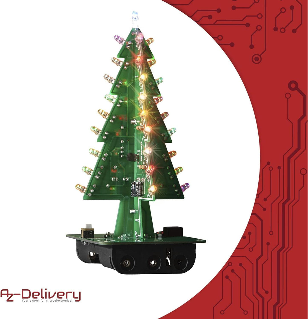 AZDelivery 3 x DIY LED Weihnachtsbaum Kit zum selber löten inklusive E-Book!
