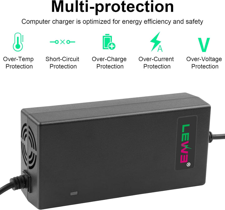 Labtec 54,6V 48V 2A Ladegerät Ladekabel für 48V 2A 13S Li-on Akkus E-Bike Elektrofahrrad Pedelec Hov