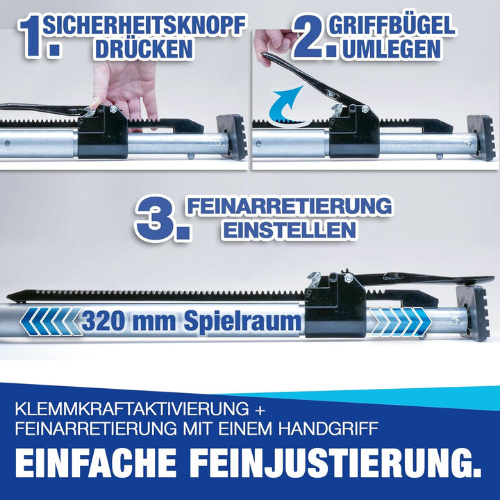 NTG Klemmbalken Sperrbalken, Sperrlatte, Stahl, 1372-2730 mm, Ladungssicherung und Transportsicherun