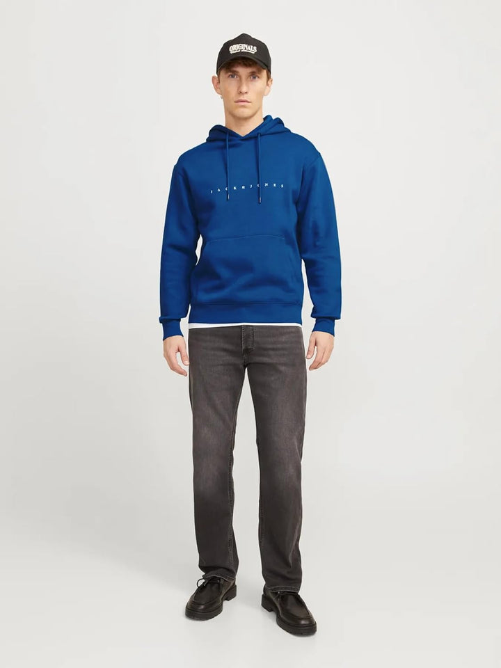 JACK & JONES Herren Hoodie Kapuzenpullover JJESTAR JJ Sweat Hood - Relaxed Fit S Classic Blue, S Cla