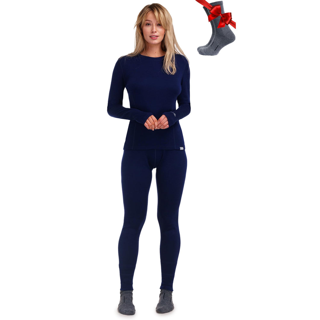 Merino.tech 100% Merino Unterwäsche Damen Set - Leicht, Mittelgewicht, Funktionsunterwäsche Merinowo