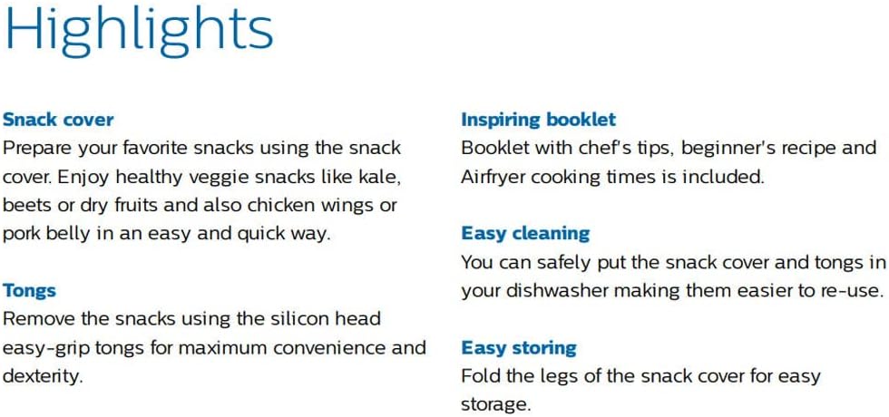 Philips Airfryer XXL Light Snackkit – kompatibel mit XXL-Modellen HD965x HD976x HD986x, überzogener