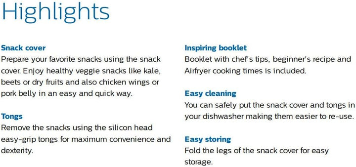 Philips Airfryer XXL Light Snackkit – kompatibel mit XXL-Modellen HD965x HD976x HD986x, überzogener