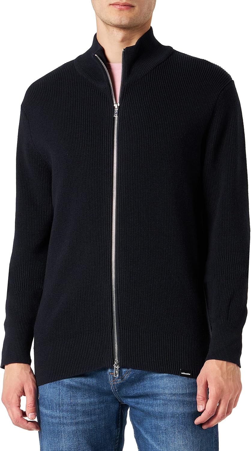 Seidensticker Herren Regular Fit Langarm Strickjacke S Dunkelblau, S Dunkelblau