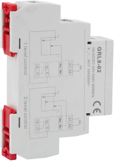 Niveaurelais, GRL8-02 AC/DC 24V-240V 10A Niveaurelais zur Überwachung des Flüssigkeitsstands in Beck