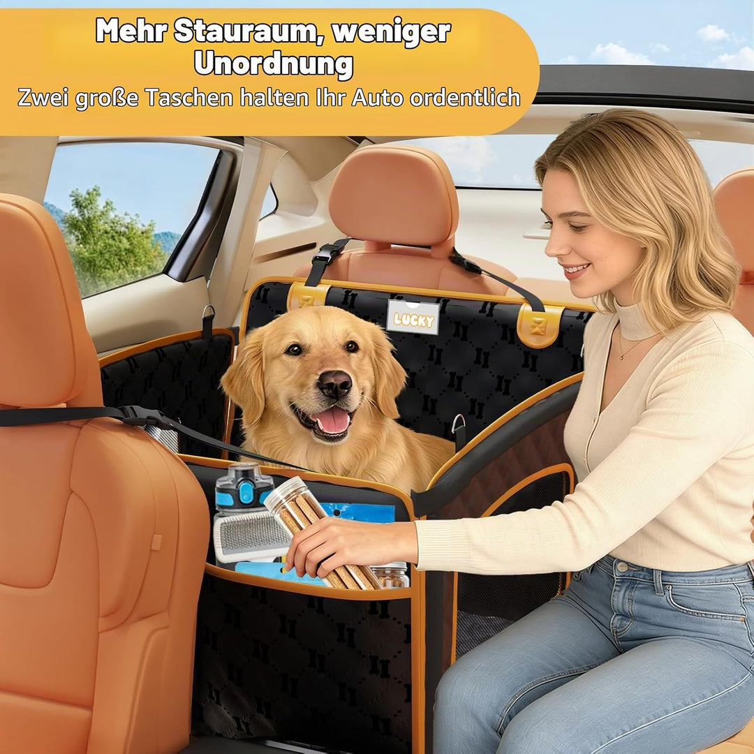Hundesitz Auto für Mittel- und Grosshunde mit Netzfenster, Wasserdichter Rutschfester &amp; kratzfester