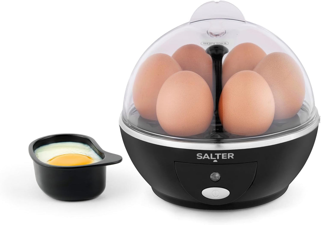 Salter Elektrischer Eierkocher – 6 Eier Kapazität, ideal für weiche, harte & pochierte Eier, inkl. M