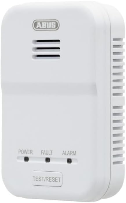 ABUS Gasmelder GWM100ME für Gasthermen - Erdgas (Methan) / Stadtgas - Alarmlautstärke 85 dB -  weiss