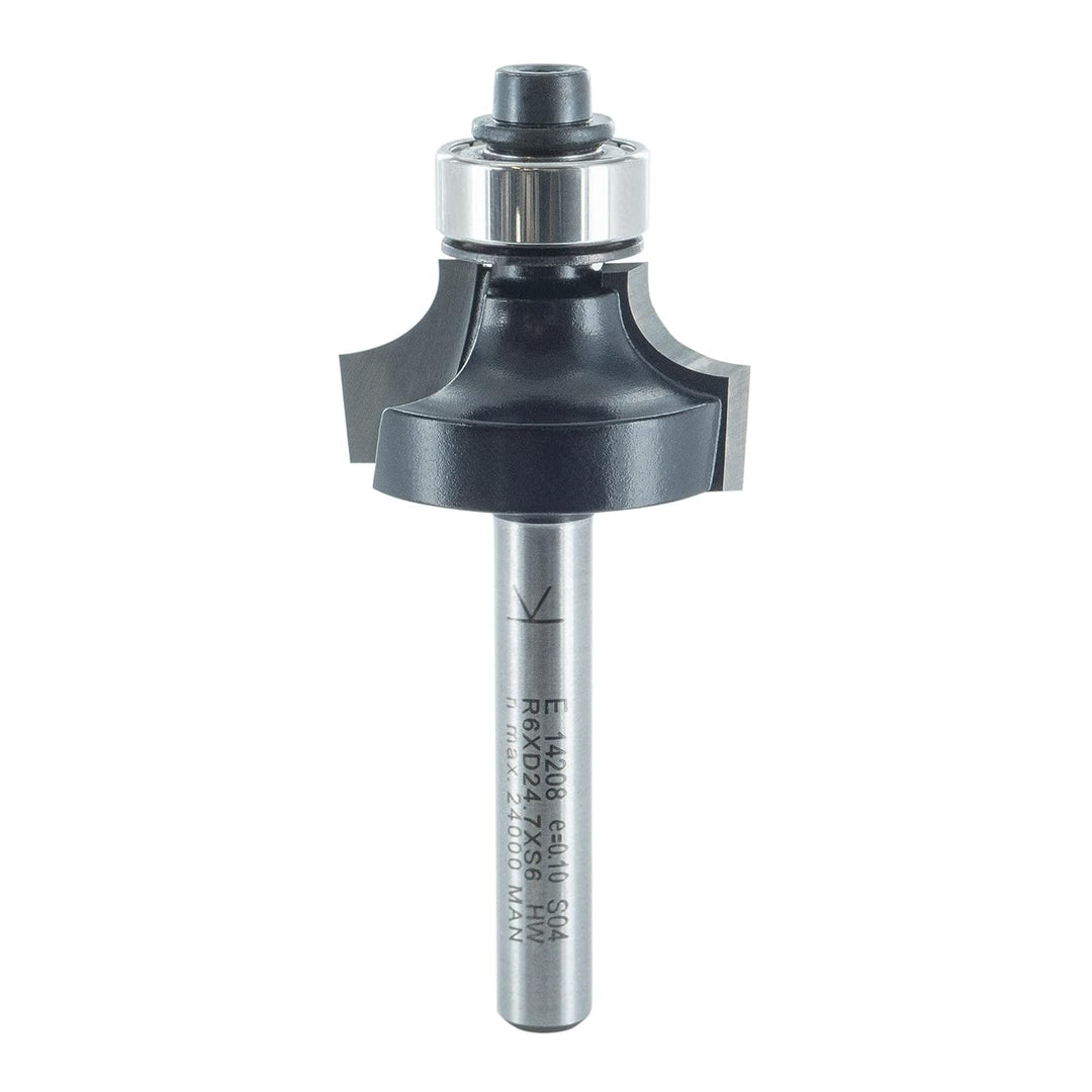 ENT Abrundfräser HW mit Kugellager S6x32 R6 D24,7x12,7mm R=6 / D=24,7 / NL=12,7, R=6 / D=24,7 / NL=1