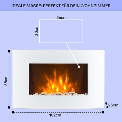 Klarstein Elektrokamin, Elektro Heizungen für Wohnzimmer & Innenräume, Elektrischer Kamin mit LED Fl