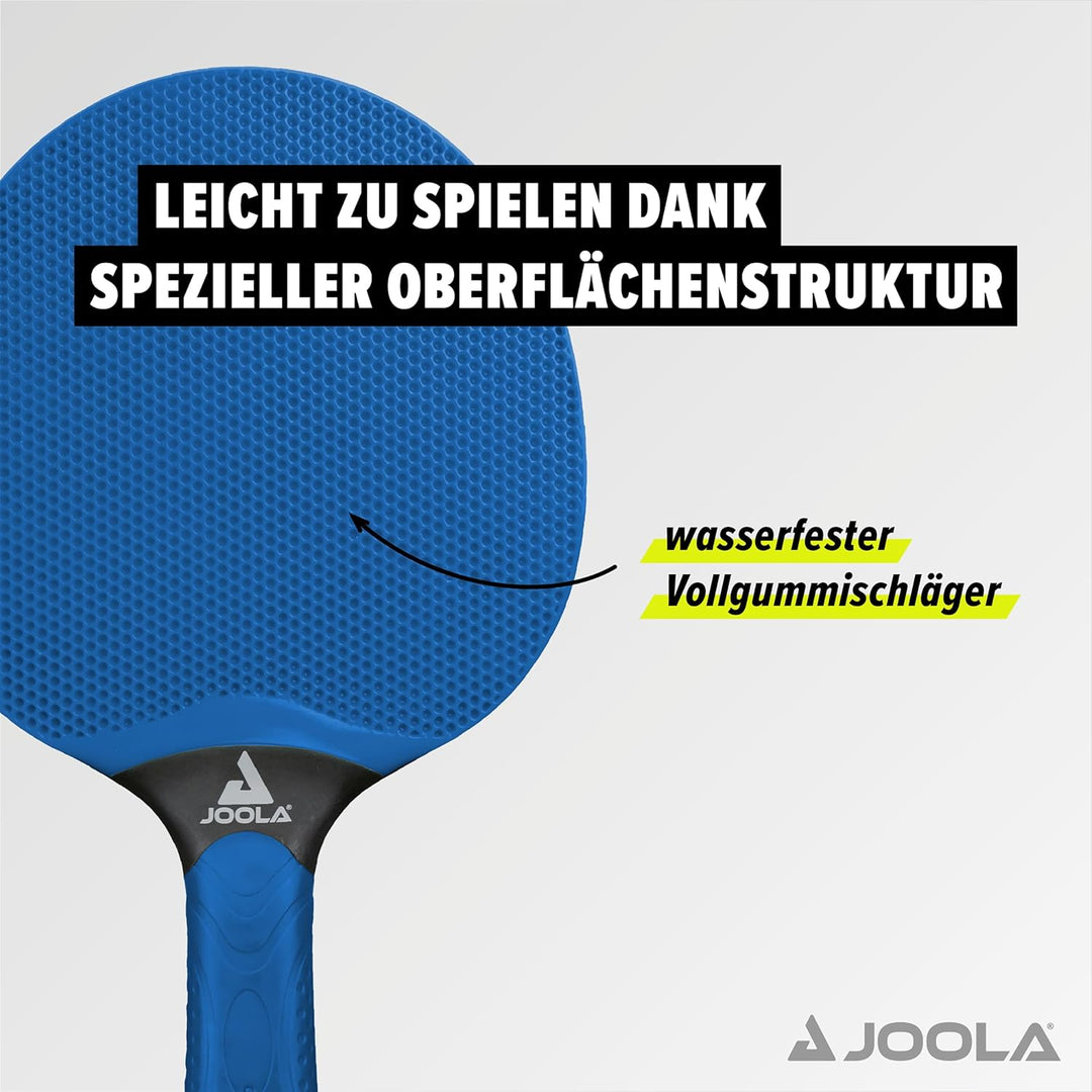 JOOLA Tischtennis Set Vivid Outdoor 2 Tischtennisschläger + 3 Tischtennisbälle + Tischtennishülle, L