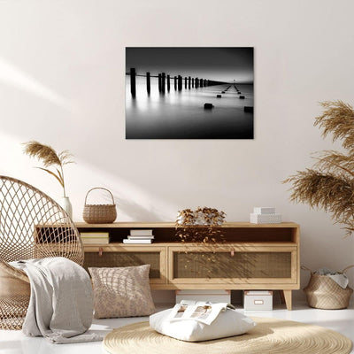 Bilder auf Leinwand Meer Ufer Ozean Horizont Leinwandbild 70x50cm Wandbilder Dekoration Wohnzimmer S