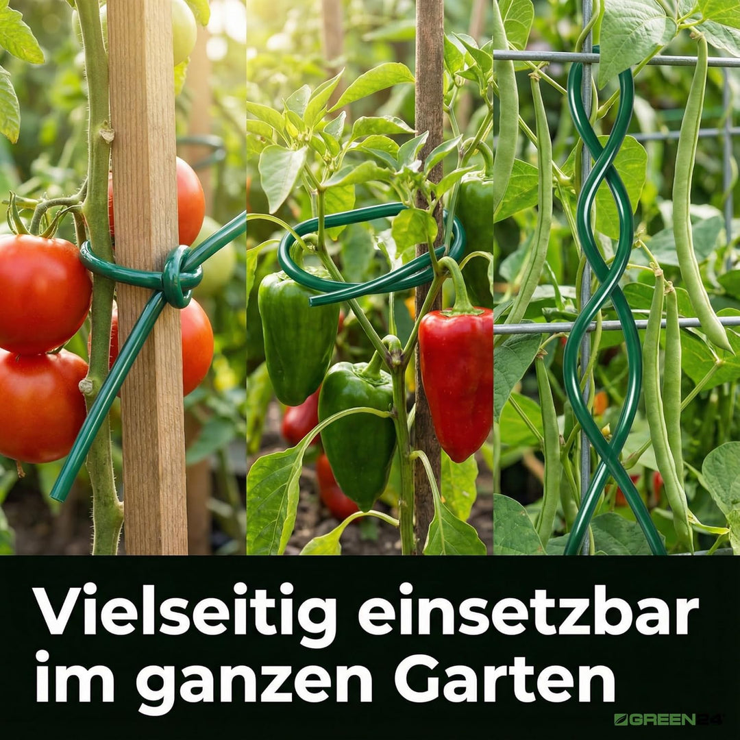 100 Meter Profi Hohlschnur Ø 3mm aus Kunststoff, grün, im praktischen Netz - Elastisches Bindemateri