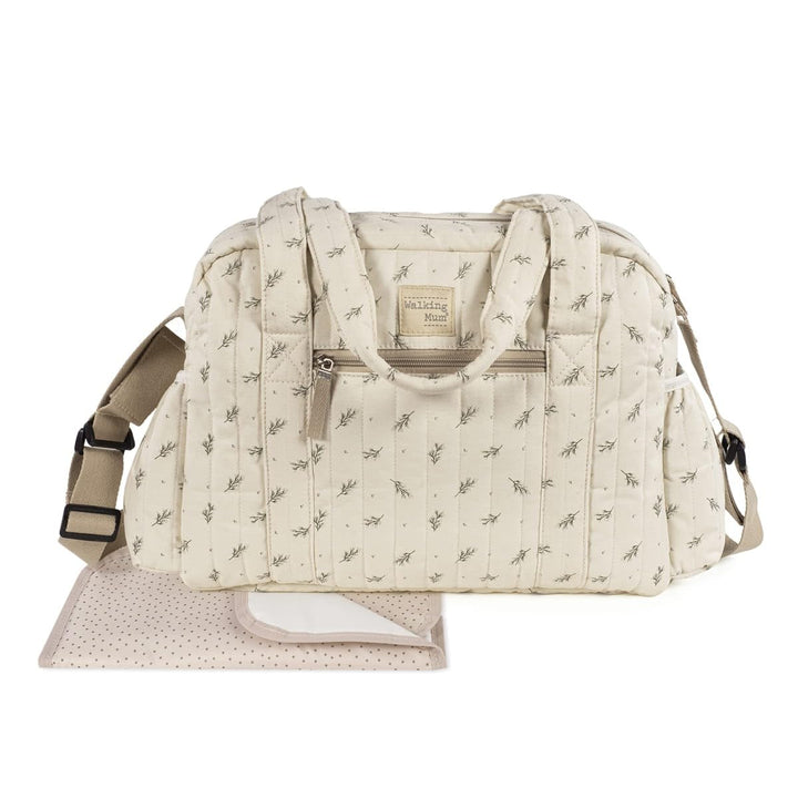 Wickeltasche Mimosa von Walking Mum: Beige/Rosa, Unisex, Large, Minimalistisch, Einfarbig, Baumwolle