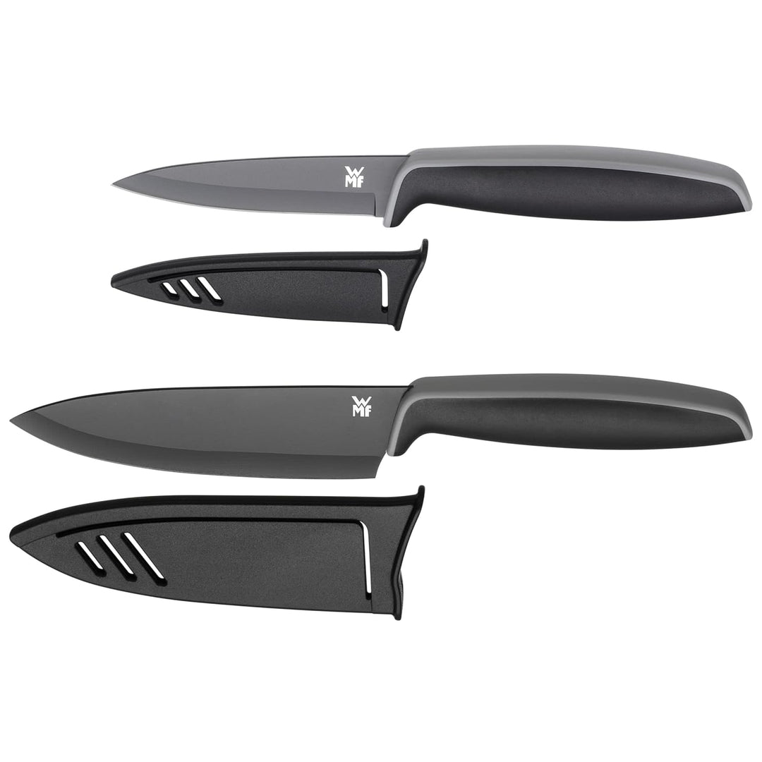 WMF Digitale Küchenwaage 23 x 15 x 2 cm, Backwaage, schwarz & Touch Messerset 2-teilig, Küchenmesser