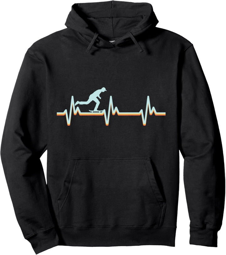Skaten Herzschlag Heartbeat für Skater & Skateboarder Pullover Hoodie