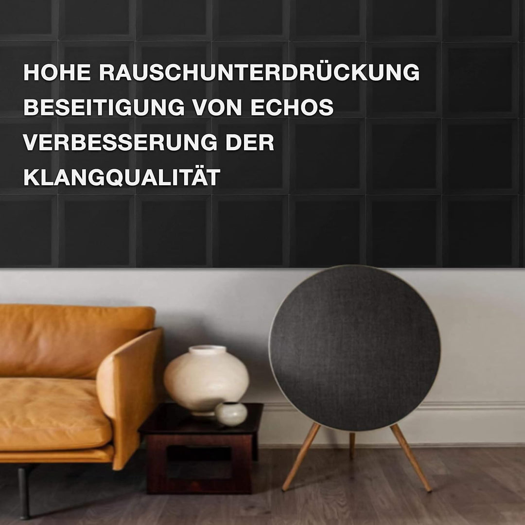 Fstop Labs 12 Stücke Akustikschaumstoff, 2,5x30x30 cm, 3D Hochdichte Schallabsorber Wand, Hall-Echo-